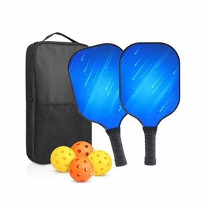 Raquette de pickleball légère en fibre de carbone 2 raquettes avec 4 balles de pickleball 1 paquet triangulaire 16mm d'épaisseur certifiée USAPA - Product Image 2