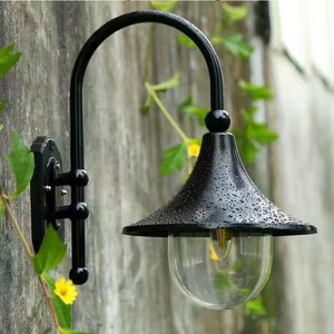 <b>Outdoor</b> Solar-Powered Wall Mount Aluminum Alloy LED Lamp 3500K Warm White Tempered Glass Diffuser Waterproof Garden <b>Light</b> - Product Image 1