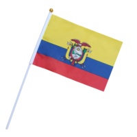 Mini-drapeaux à main du Qatar pour la Coupe du Monde de football, 32 équipes, avec bâton en PP et tissu polyester