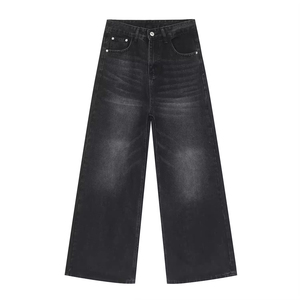 <span class=keywords><strong>Jeans</strong></span> da Uomo Stile Vintage Lavaggio <span class=keywords><strong>Chiaro</strong></span> <span class=keywords><strong>Grigio</strong></span> Nero Denim Gamba Larga Dritta Vestibilità Comoda Vita Media Autunno Primavera Y2K - Product Image 2