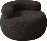 Fauteuil simple en velours crème nordique, durable, moderne, incurvé en U, pour salon, chambre, appartement