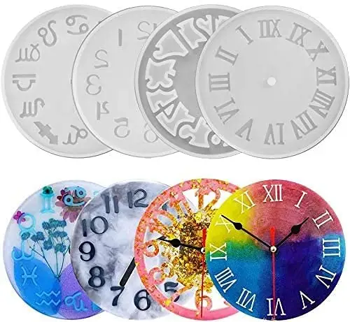 Large&Small Roman Numerals Constellation Number Epoxy Clock Silicone Mold for DIY Wall Clack Art Silicone Clock Resin Mold