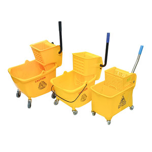 مستلزمات التنظيف التجارية: دلو بلاستيكي أصفر لعصر الممسحة بسعة 36 لتر صديق للبيئة - Product Image 6
