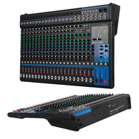 Console de mixage professionnelle à 24 canaux, performance sur scène, conférence, contrôle multicanal, réverbération numérique
