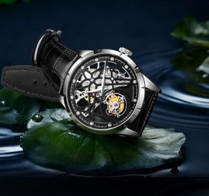 Montre squelette tourbillon pour homme, 42,5 mm, cadran ajouré double face, verre saphir, bracelet en cuir – Offre Spéciale - Product Image 5