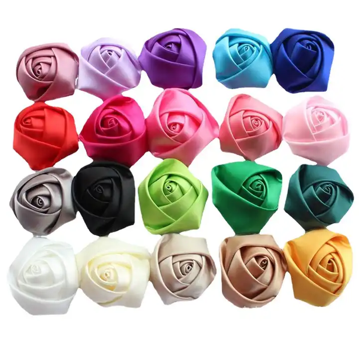 wholesale satin ribbon rose flower custom