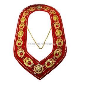 Masonic Regalia Knights Nights 레드 벨벳 템플러 체인 칼라 - Product Image 5