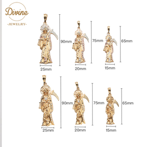 Superventas para hombres encantos 18K chapado en oro Halloween <span class=keywords><strong>Azrael</strong></span> colgante religioso joyería cristiana - Product Image 2