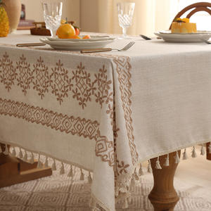 Nappe rectangulaire moderne en lin, résistante, de luxe, couleur unie, épaisse, anti-huile, antidérapante, <span class=keywords><strong>pour</strong></span> la décoration de la maison et de la cuisine - Product Image 3