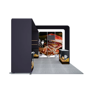 Precio de fábrica 10x10 Tela de tensión portátil Cabina de feria comercial Sublimación de tinte Soporte de exhibición de exposición impreso Uso publicitario - Product Image 2