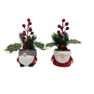 Cheap Christmas Pots Crafts Ceramic Santa Claus Flower Pot