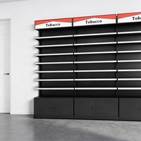 Présentoir à tabac robuste en métal avec étagères inclinées réglables et armoire verrouillable pour magasin de proximité