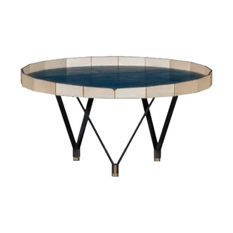 デザインマーブルトップブルーエンドネスティングテーブルモダンゴールドストーンコントロールコーヒーテーブルセットガラス木製高級リビングルーム家具