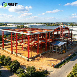 Entrepôt préfabriqué en structure métallique anti-sismique pour atelier de construction, vente en gros et distribution - Product Image 1
