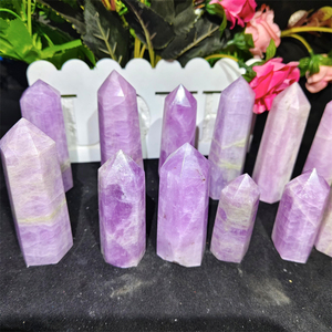 6-10cm vendita calda naturale Reiki cristallo curativo pietre viola <span class=keywords><strong>Kunzite</strong></span> punto torre per la decorazione - Product Image 3