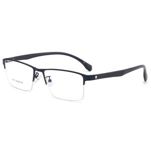 Lunettes optiques demi-cerclées rectangulaires pour hommes Danyang 31017, montures en alliage léger, verres en plastique, design quadrilatère - Product Image 2