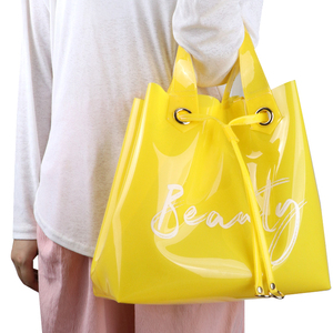 Sac fourre-tout en PVC avec logo personnalisé, imperméable, tendance, pour les voyages, la plage, les courses, simple et polyvalent - Product Image 1