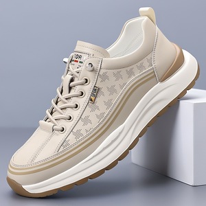 Zapatillas Deportivas para Hombre, Transpirables, Antideslizantes, Diseño con Cordones, para Todas las Temporadas, Color Blanco - Product Image 2
