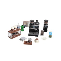 Kit de Modélisme DIY Mini Café : Machine à Café Miniature, Accessoires de Bar, Scène Diorama pour Maison de Poupées, Jouet d'Assemblage, Ornement de Présentation