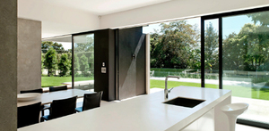 Porte coulissante en acier inoxydable avec <span class=keywords><strong>double</strong></span> vitrage en <span class=keywords><strong>verre</strong></span> trempé, <span class=keywords><strong>cadre</strong></span> en alliage d'aluminium à isolation phonique, design moderne, modèle GELLJA SD - Product Image 4
