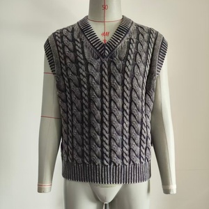 <span class=keywords><strong>Gilet</strong></span> tricoté de haute qualité pour <span class=keywords><strong>homme</strong></span> Kendrick – Pull sans manches <span class=keywords><strong>en</strong></span> <span class=keywords><strong>maille</strong></span> torsadée épaisse lavée pour l'automne - Product Image 1