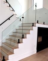 Support de poteau en acier inoxydable 316 pour balustrade en verre, pour balcon, clôture de piscine, garde-corps, revêtement en poudre noire, design moderne, extérieur