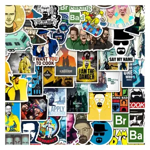 50 Buah Film Acara TV Stiker Dekorasi Breaking Bad untuk Gitar Skateboard Bagasi Botol Laptop Stiker Vinil