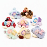 Ours en peluche Kawaii en polyester, décoration à clipser, 12 cm, animal en peluche mignon et doux pour écran, étagère, bureau, sangle de sac, unisexe