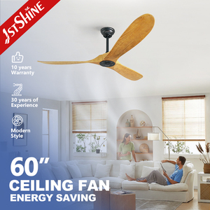 1stshine Ventilateur de Plafond 60 Pouces Moderne Sederhana Noyer Foncé 6 Kecepatan Télécommande 3 Bilah Pisau Kayu Dc Kipas Langit-langit - Product Image 2