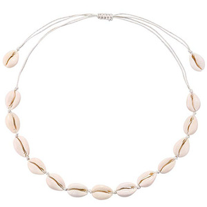 Último Collar Bohemio Sencillo de Conchas Nuevas, Gargantilla Ajustable de Cuerda Trenzada con Conchas de Cauri y <span class=keywords><strong>Puka</strong></span> Blancas - Product Image 6