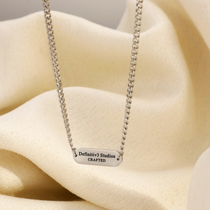 Collar de acero inoxidable con etiqueta de letras, cadena para clavícula, joyería de moda unisex, regalo - Product Image 2