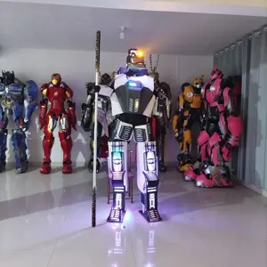 2023 hot selling! Night Club Plastic Stilts Walker Robot Led Light Costume Ballroom Props with stock