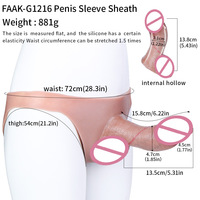 Ropa Interior con Pene Artificial para Hombres Gay, Dildo Hueco de Silicona 100% Impermeable, Extensión Suave y Engrosadora, Productos para Adultos