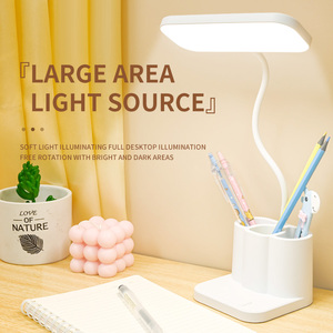 <span class=keywords><strong>Lampe</strong></span> de bureau moderne à piles rechargeable 800mA Affichage de la température à LED tricolore Support multifonctionnel pour stylo d'étude - Product Image 2