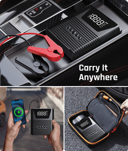 Portable Rechargeable Jump Starter With Mini Electric Air Pump Built-in <strong>Battery</strong> <strong>Booster</strong> for Car Motorcycle Bike - Product Image 5