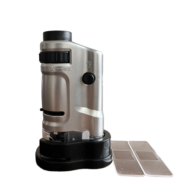 20x 40x Zoom LED Lighted Pocket Microscope Mini Stereo Optical Binocular and Monocular for Students and Hobbyists