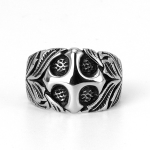 Textured Niche 3D Carved Distressed Waterproof 316L Stainless Steel <b>Ring</b> Durable Hypoallergenic Edgy Outfit Elevating Accessory - Product Image 2
