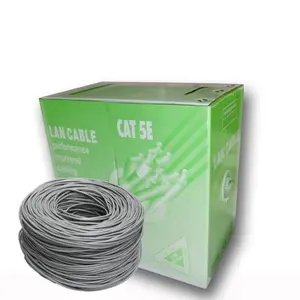 1000英尺5E类电缆UTP 24 AWG 5E CU以太网大容量电缆局域网网络结构化电缆