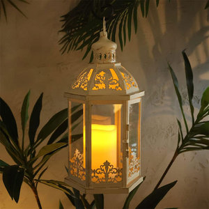 Vintage Style Metal <strong>Lantern</strong> <strong>Tall</strong> Hanging Pillar Holder for Home Decoration Handicraft Moroccan Design for Weddings Christmas - Product Image 6