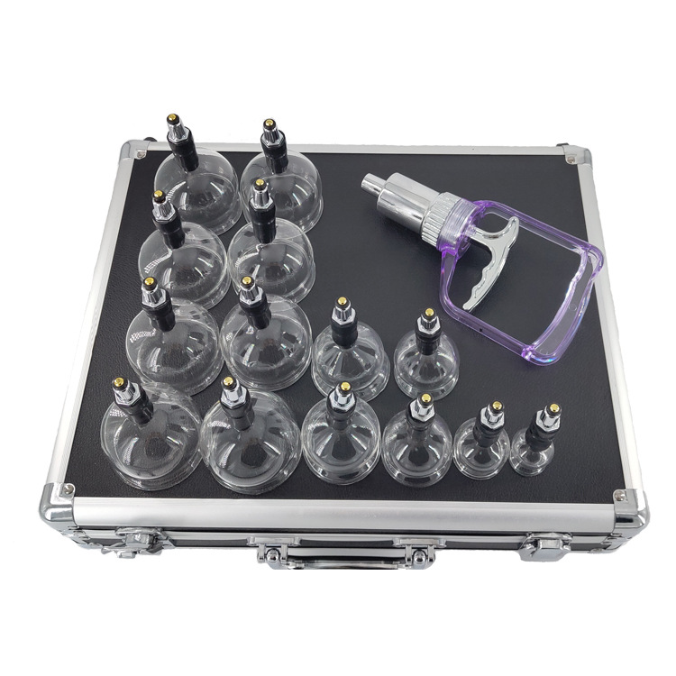 HUIYING 14 Cups Glass Traditional Chinese Vacuum Cupping Therapy