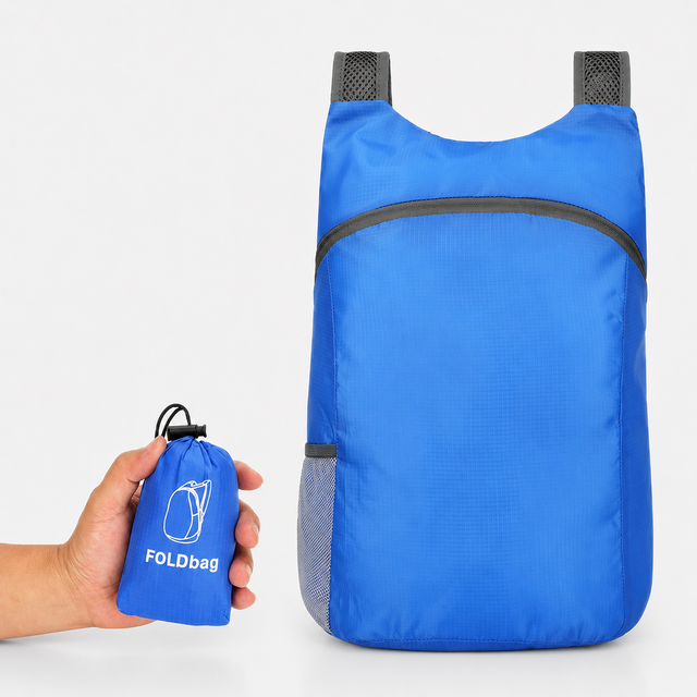 Custom Logo Cheap Foldable Lightweight Polyester Waterproof Hiking Backpack with Zipper & Hasp Closure and Large Capacity