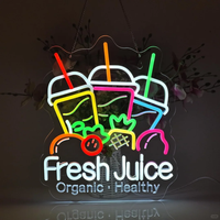 Enseigne néon LED personnalisable IP65 intérieur/extérieur pour magasin de jus, bureau à domicile, centre commercial, décoration pour parking et jardin