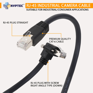 GigE Machine Vision Camera <b>Cable</b> CAT6 RJ45 Screw <b>Lock</b> Right Angle Down Connector Stable Data Network <b>Cable</b> - Product Image 6