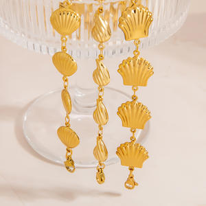 Stainless Steel <b>Bracelet</b> 18K Gold Plated <b>Shell</b> Charm Unisex Fashion Jewelry - Product Image 3