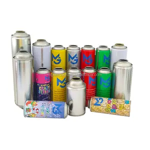 dia52mm aerosol spray paint tinplate can with Iron metal logo printed empty snow spray aerosol cans for chemical use