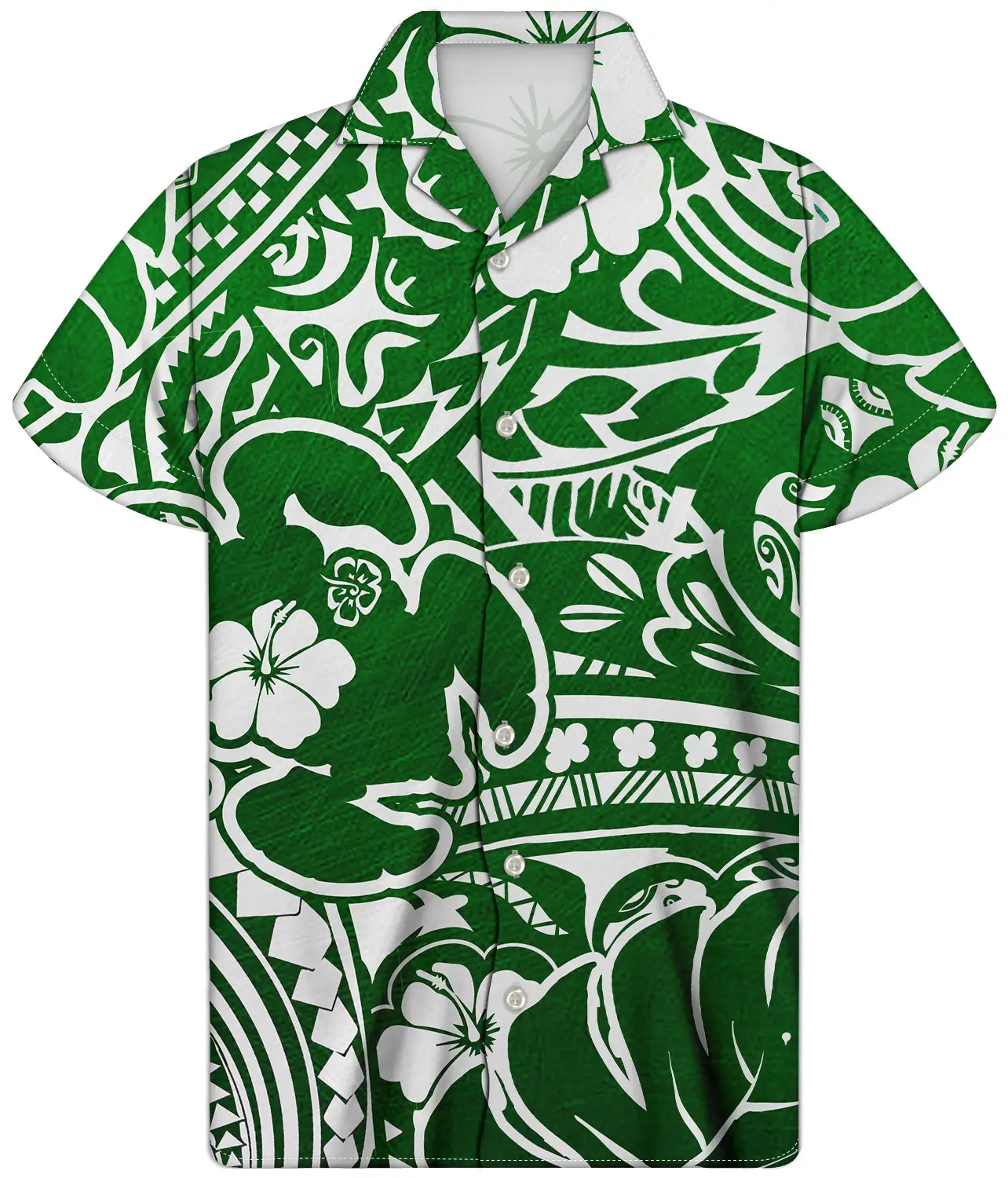 High quality Polynesian Tradition Tribal Floral Hawaiian Shirts Men Summer Man Clothing for Men's Tropical Tops Shirt Plus Size