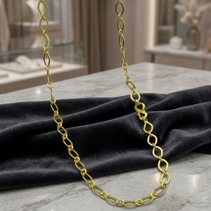 Cadena de Eslabones Ovalados Chapada en Oro de 14K, 18K, 24K al por Mayor, Diseño Clásico de Cadena Ovalada, Cadena de Eslabones Ovalados, Cadena de Latón de Moda - Product Image 2