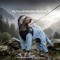 Imperméable toutes saisons en polyester pour grands chiens, style décontracté, conception intégrale avec ouverture pour la queue