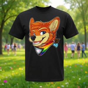 Camiseta Furry Fox Progress Pride, Unisex, para Adultos, Manga Corta, Cuello Redondo, Impresión Digital, Actividades Promocionales - Product Image 3