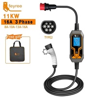 Chargeur de voiture électrique solaire Feyree 11 kW portable, triphasé, type 2, station de recharge pour véhicules électriques, nouveau pour le standard de recharge GBT
